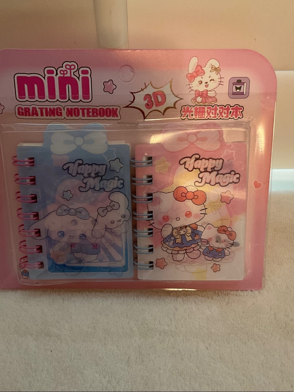 Sanrio Mini 3D Spiral Notebooks - Blue & Pink